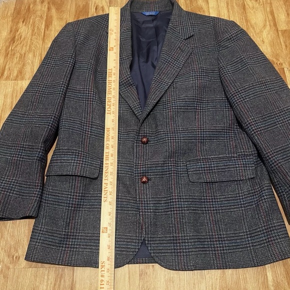 Vintage Pendleton Blazer Mens 44R Gray Tweed Suit Jacket Coat Made In USA - Picture 7 of 10